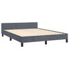 vidaXL Cadre de lit sans matelas gris fonc&eacute; velours