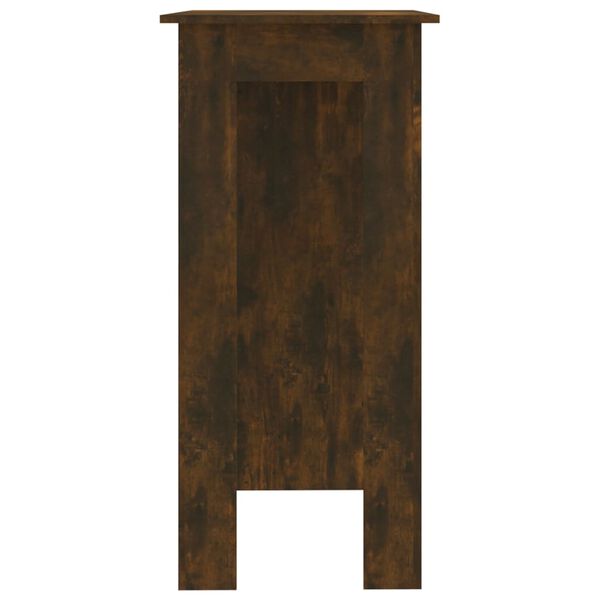 vidaXL Table de bar avec &eacute;tag&egrave;re ch&ecirc;ne fum&eacute; bois d'ing&eacute;nierie