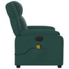 vidaXL Fauteuil inclinable de massage &eacute;lectrique vert fonc&eacute; tissu