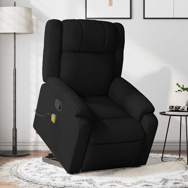vidaXL Fauteuil inclinable de massage noir tissu