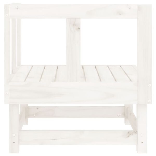vidaXL Canap&eacute; d'angle de jardin blanc bois de pin massif