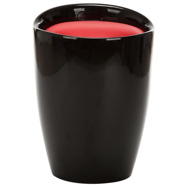 vidaXL Tabouret de rangement Noir et rouge Similicuir