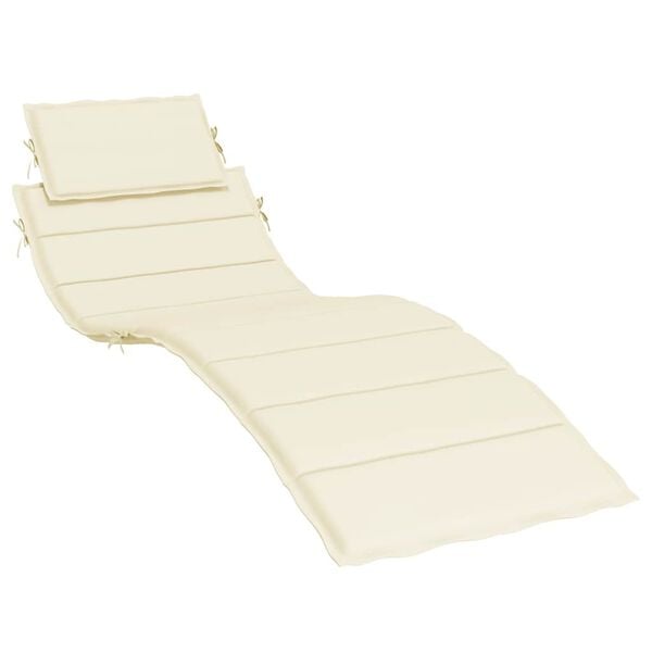 vidaXL Coussin de chaise longue cr&egrave;me 186x58x4 cm tissu oxford