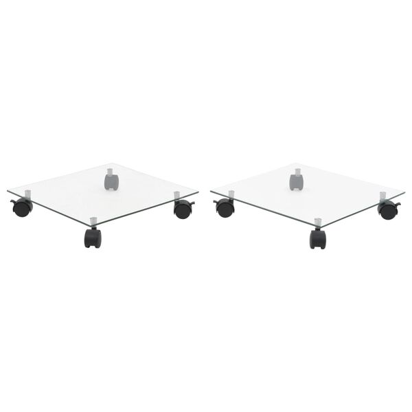 vidaXL Support carr&eacute; pour plantes 2 pcs Verre tremp&eacute; 35 x 35 cm