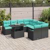 vidaXL Ensemble de canap&eacute; de jardin 9 pcs Noir Poly Rattan