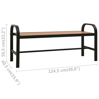 vidaXL Banc de jardin 124,5 cm acier et WPC marron et noir