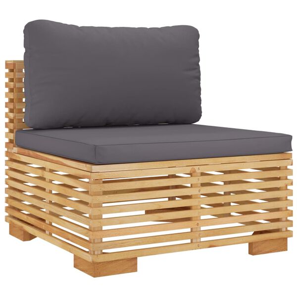 vidaXL Salon de jardin 7 pcs avec coussins Bois de teck solide