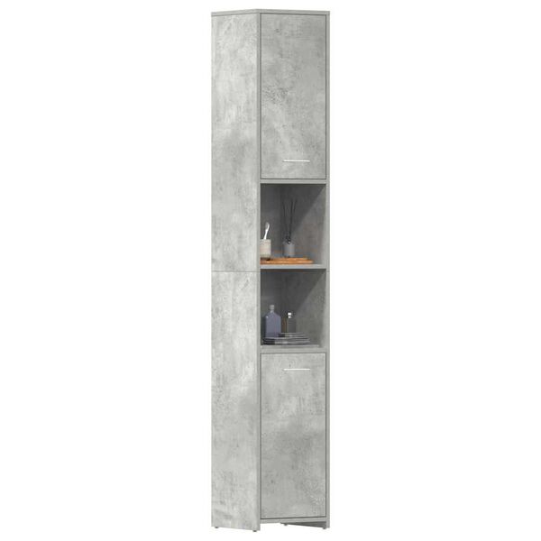 vidaXL Armoire de salle de bain Gris béton Bois d'ingénierie