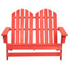 vidaXL Chaise de jardin Adirondack 2 places bois de sapin massif rouge