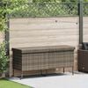 vidaXL Boîte de rangement de jardin et roues gris résine tressée