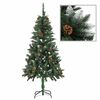 vidaXL Arbre de No&euml;l artificiel pr&eacute;-&eacute;clair&eacute;/boules pommes de pin 150cm