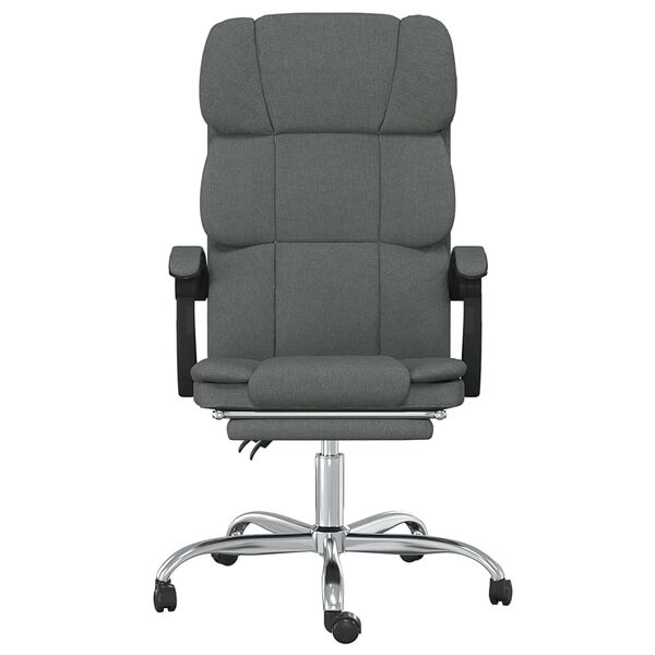 vidaXL Fauteuil inclinable de bureau gris foncé tissu