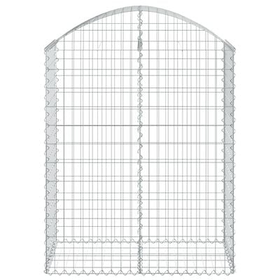 vidaXL Panier de gabions arqué 100x50x120/140 cm Fer galvanisé