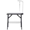 vidaXL Table de toilettage r&eacute;glable de chiens avec 1 boucle et panier