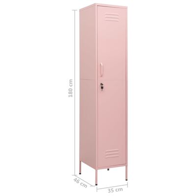 vidaXL Armoire à casiers Rose 35x46x180 cm Acier