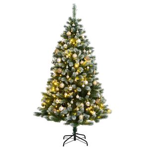 vidaXL Sapin de No&euml;l artificiel articul&eacute; 150 LED et boules 150 cm