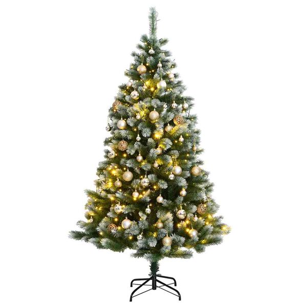 vidaXL Sapin de No&euml;l artificiel articul&eacute; 150 LED et boules 150 cm