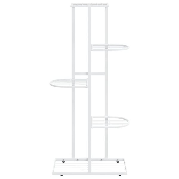 vidaXL Support pour plantes 5 niveaux 43x22x98 cm Blanc M&eacute;tal