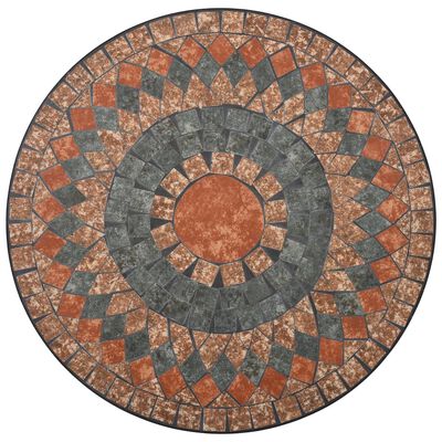 vidaXL Table de bistro mosaïque Orange/gris 60 cm Céramique