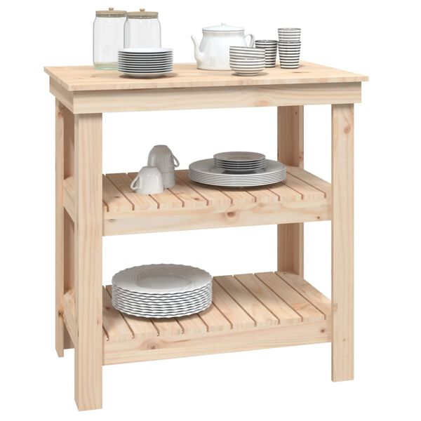 vidaXL Banc de travail 78,5x50x80 cm Bois de pin massif