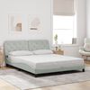 vidaXL Cadre de lit sans matelas gris clair 152x203 cm velours