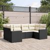vidaXL Salon de jardin 6 pcs avec coussins noir r&eacute;sine tress&eacute;e