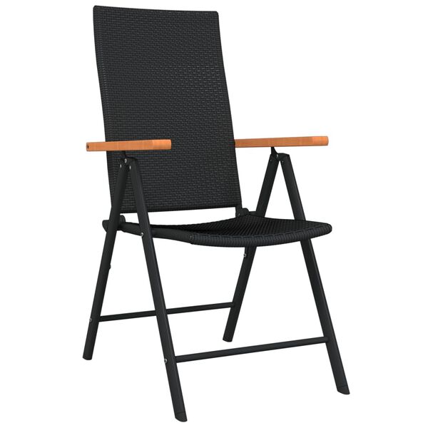 vidaXL Ensemble &agrave; manger de jardin 7 pcs Noir