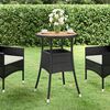 vidaXL Table de jardin &Oslash;60x75 cm Acacia et r&eacute;sine tress&eacute;e Noir