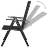 vidaXL Ensemble à manger d'extérieur pliable 9 pcs Aluminium Noir
