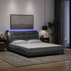 vidaXL Cadre de lit avec LED sans matelas Hvar gris clair 152x203 cm tissu