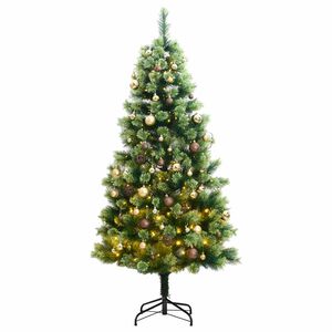 vidaXL Sapin de No&euml;l artificiel articul&eacute; 300 LED et boules 180 cm