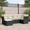 vidaXL Salon de jardin 6 pcs avec coussins noir r&eacute;sine tress&eacute;e