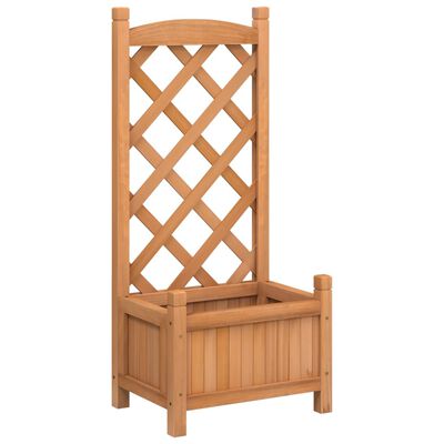 vidaXL Jardinière avec treillis marron bois massif de sapin