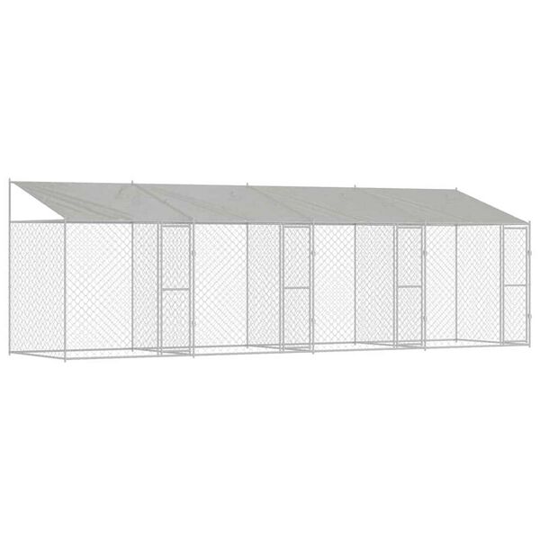 vidaXL Cage pour chien Argent 800 x 200 x 256 cm Acier galvanisé