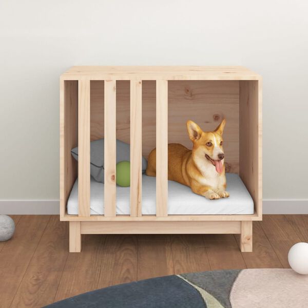 vidaXL Niche pour chien 70x50x62 cm Bois de pin massif