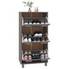 vidaXL Armoire à chaussures HAMAR Gris clair 59,5x35x117 cm Pin massif