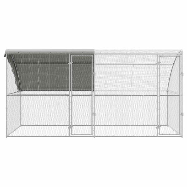 vidaXL Cage &agrave; poules 2 pcs Argent&eacute; 400 x 200 x 200 cm Acier et PE