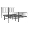 vidaXL Cadre de lit métal sans matelas avec pied de lit noir 135x190cm