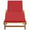 vidaXL Transat avec coussin Rouge 200 x 67 x 84cm Bois d'acacia massif