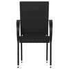vidaXL Chaises empilables d'ext&eacute;rieur lot de 6 R&eacute;sine tress&eacute;e Noir