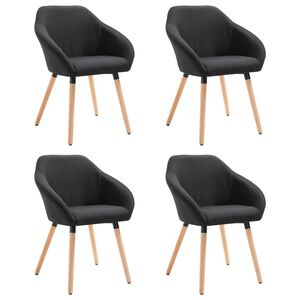 vidaXL Chaises &agrave; manger lot de 4 noir tissu