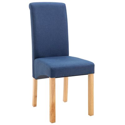 vidaXL Chaises à manger lot de 4 bleu tissu