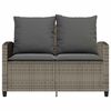 vidaXL Canapé de jardin 2 places coussins et table gris résine tressée