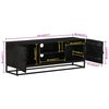vidaXL Meuble TV noir 110x30x40 cm bois massif de manguier et fer