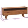 vidaXL Meuble TV 110x30x45 cm Bois de teck massif
