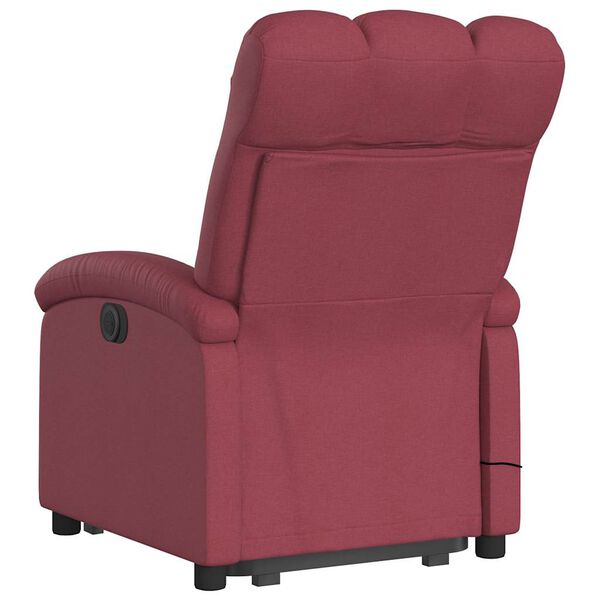 vidaXL Fauteuil inclinable de massage électrique rouge bordeaux tissu