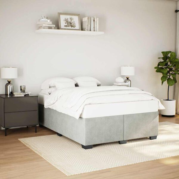 vidaXL Cadre de lit sans matelas gris clair velours