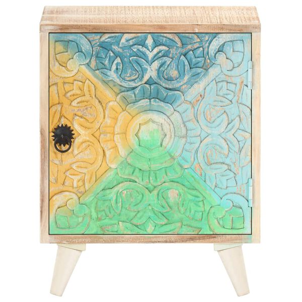 vidaXL Table de chevet sculpt&eacute;e 40x30x50 cm Bois d'acacia massif
