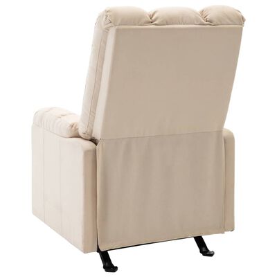 vidaXL Fauteuil de massage inclinable Crème Tissu