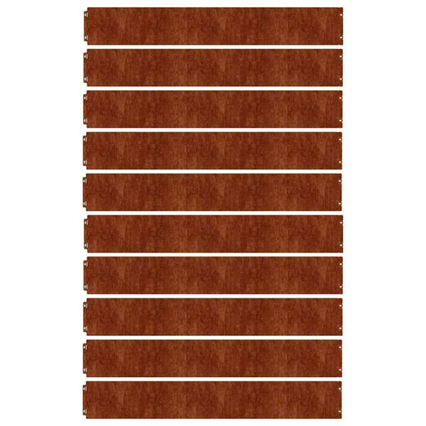 vidaXL Bordures de pelouse 10 pcs 15x103 cm acier corten flexible